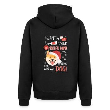 Shiba Inu vin chaud Noël - Veste à capuche bio Premium Unisexe - noir - Dos - Nico (187cm)