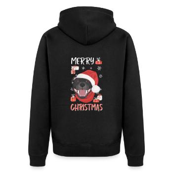 Staffordshire Bull Terrier Joyeux Noël - Veste à capuche bio Premium Unisexe - noir - Dos - Nico (187cm)