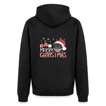 Staffordshire Bull Terrier Joyeux Noël - Veste à capuche bio Premium Unisexe - noir - Dos - Nico (187cm)
