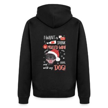 Staffordshire Bull Terrier vin chaud Noël - Veste à capuche bio Premium Unisexe - noir - Dos - Nico (187cm)