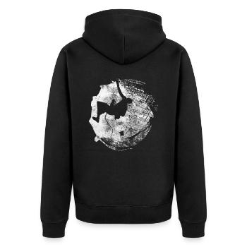 Grunge - Climbing - (4) - Unisex Premium Organic Zip Hoodie - black - Back - Nico (187cm)