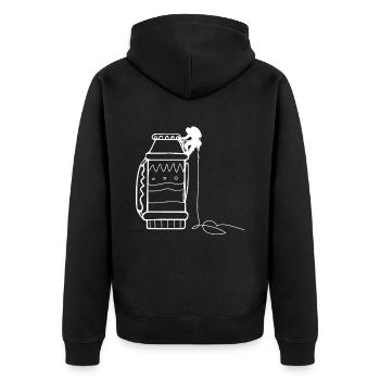 Climbing - (11) - Unisex Premium Organic Zip Hoodie - black - Back - Nico (187cm)