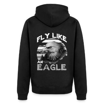 Fly Like An Eagle Christian Bible Verse - Unisex Premium Organic Zip Hoodie - black - Back - Nico (187cm)