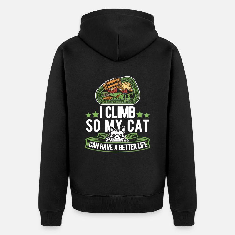 Grimpeur grimpeur chat - Veste à capuche bio Premium Unisexe - noir