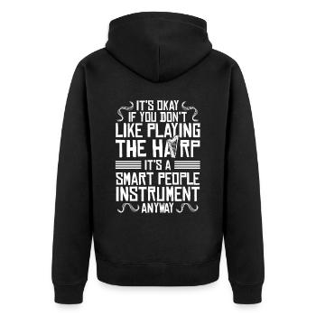 Funny Harp est un instrument intelligent Jeu de harpe - Veste à capuche bio Premium Unisexe - noir - Dos - Nico (187cm)