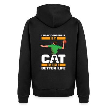 Chat de ballon chasseur - Veste à capuche bio Premium Unisexe - noir - Dos - Nico (187cm)