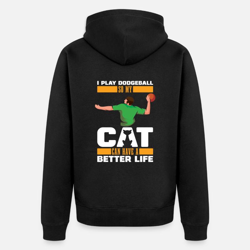 Chat de ballon chasseur - Veste à capuche bio Premium Unisexe - noir