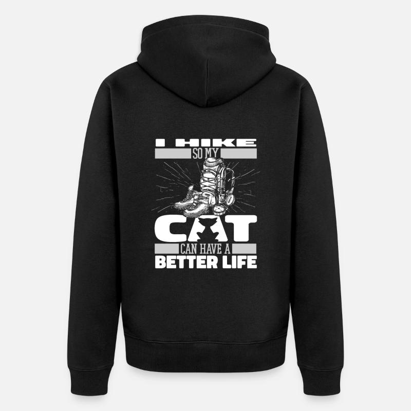 Randonnée Wanderer Cat - Veste à capuche bio Premium Unisexe - noir