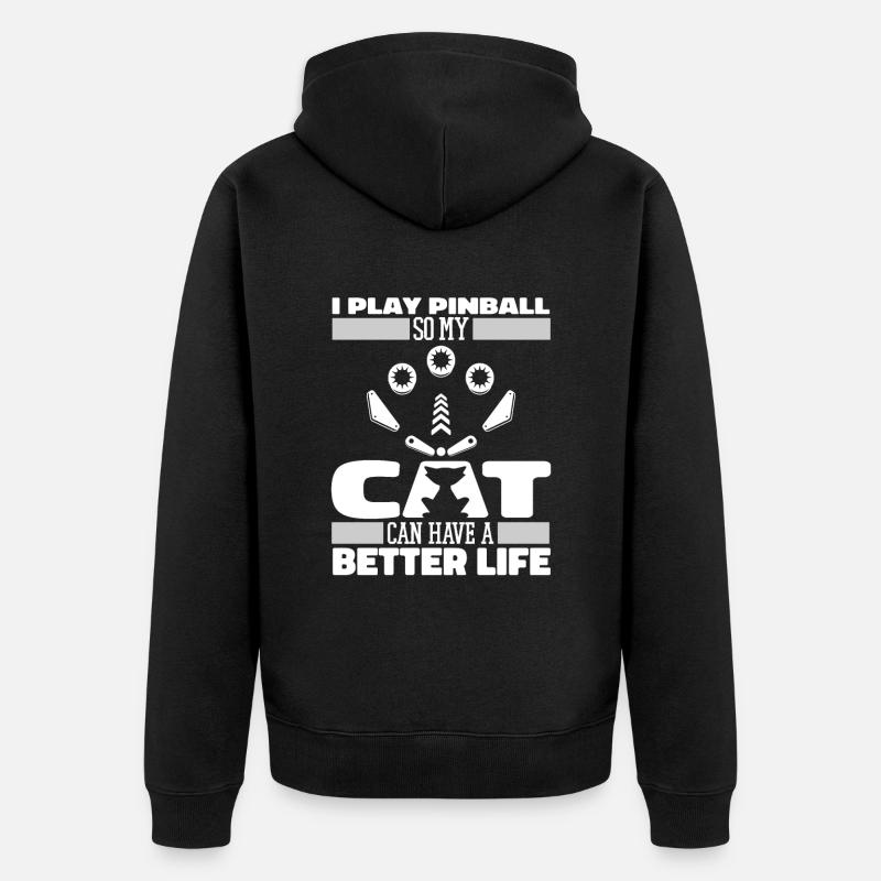 Chat flipper - Veste à capuche bio Premium Unisexe - noir