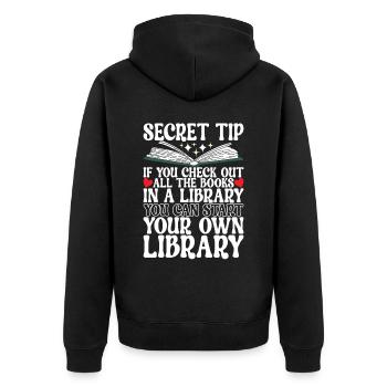 Bibliothèque de rats de bibliothèque de livres de lecture - Veste à capuche bio Premium Unisexe - noir - Dos - Nico (187cm)