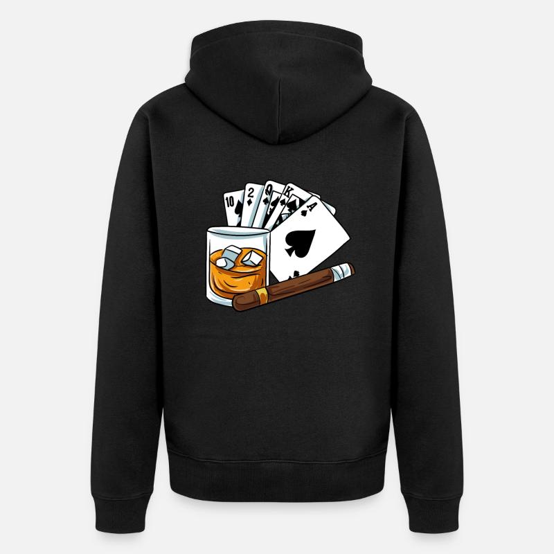 Verre à whisky - Veste à capuche bio Premium Unisexe - noir