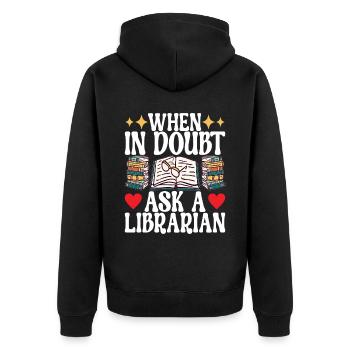 Bibliothèque de rats de bibliothèque de livres de lecture - Veste à capuche bio Premium Unisexe - noir - Dos - Nico (187cm)