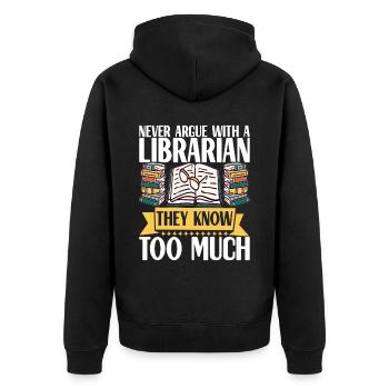 Bibliothèque de rats de bibliothèque de livres de lecture - Veste à capuche bio Premium Unisexe - noir - Dos - Nico (187cm)