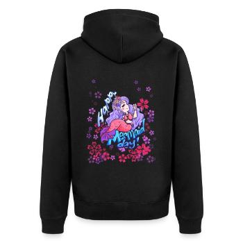 Belle fille de jour de sirène - Veste à capuche bio Premium Unisexe - noir - Dos - Nico (187cm)