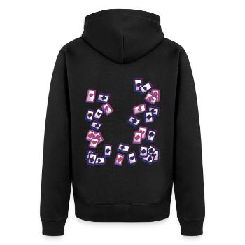 Spielkarten Kartenspiel Brettspiel - Unisex Premium Bio Zip Hoodie - Schwarz - Hinten - Nico (187cm)