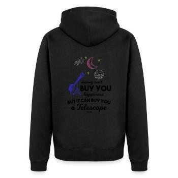 étoile filante lune planète télescope dire - Veste à capuche bio Premium Unisexe - noir - Dos - Nico (187cm)