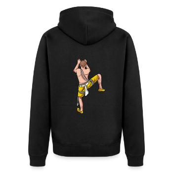 Mountaineer Climbing Climbing Wall - Unisex Premium Organic Zip Hoodie - black - Back - Nico (187cm)