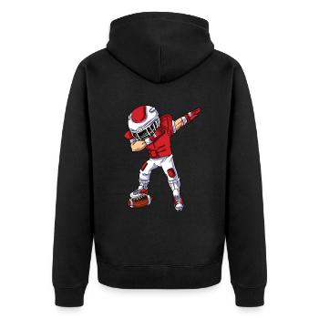 Football players - Unisex Premium Organic Zip Hoodie - black - Back - Nico (187cm)