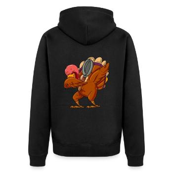 Turkey - Unisex Premium Organic Zip Hoodie - black - Back - Nico (187cm)
