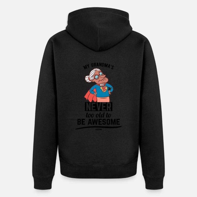 cool grand-mère mère grand-mère héros - Veste à capuche bio Premium Unisexe - noir