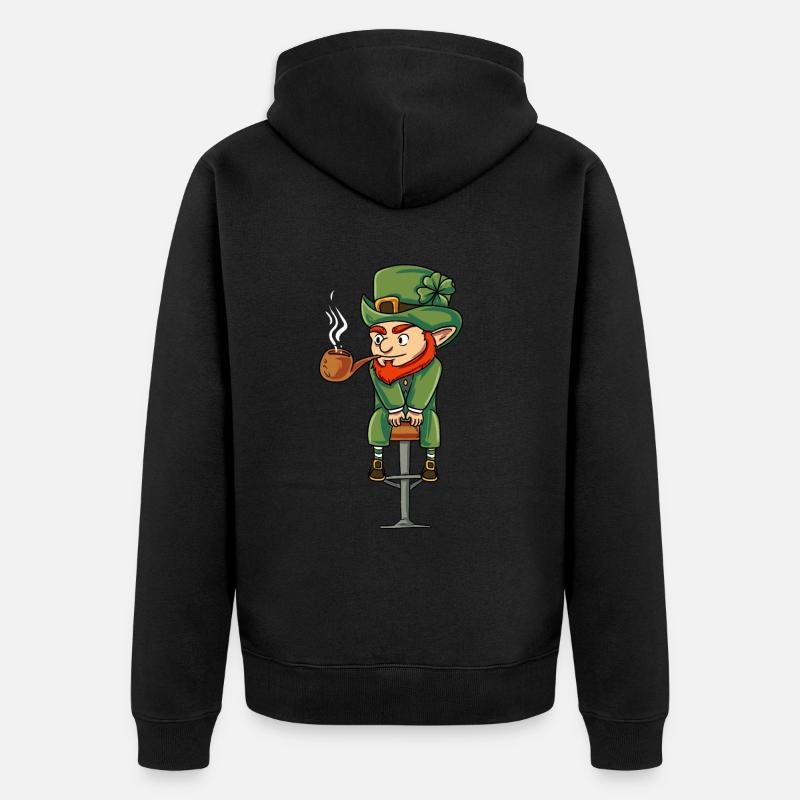 Leprechaun irlandais Irlande - Veste à capuche bio Premium Unisexe - noir