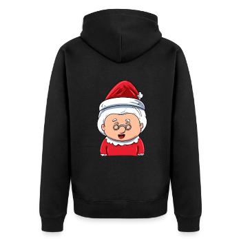 Mrs. Santa Claus - Unisex Premium Organic Zip Hoodie - black - Back - Nico (187cm)