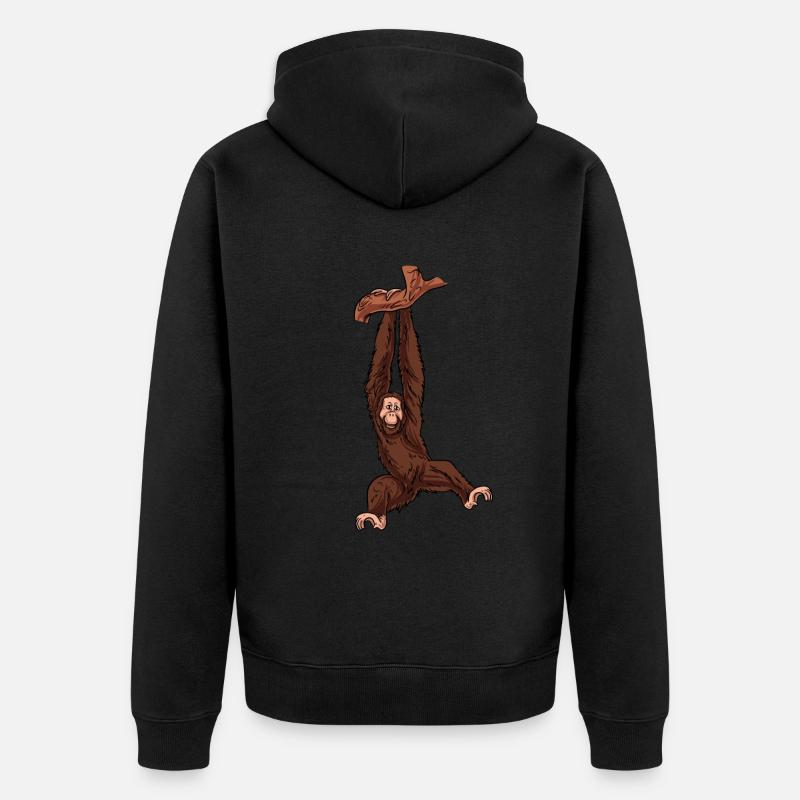 Orang-outan - Veste à capuche bio Premium Unisexe - noir