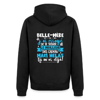 Fête Des Mères Cadeau Humour Belle Mère - Veste à capuche bio Premium Unisexe - noir - Dos - Nico (187cm)