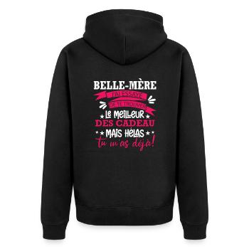 Humour Belle Mère | La Meilleur Belle Maman - Veste à capuche bio Premium Unisexe - noir - Dos - Nico (187cm)