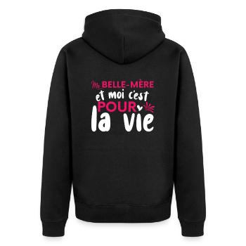 La Belle-Mère Et Moi | Belle Maman - Veste à capuche bio Premium Unisexe - noir - Dos - Nico (187cm)