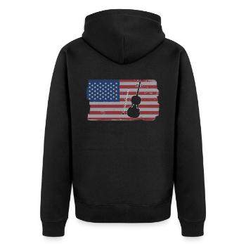Violine Geige Musiker - Unisex Premium Bio Zip Hoodie - Schwarz - Hinten - Nico (187cm)