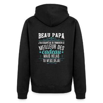 Beau Papa - Veste à capuche bio Premium Unisexe - noir - Dos - Nico (187cm)