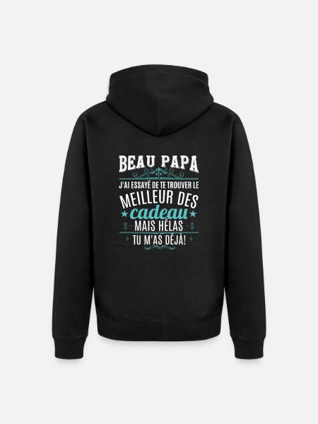 Beau Papa - Veste à capuche bio Premium Unisexe - noir