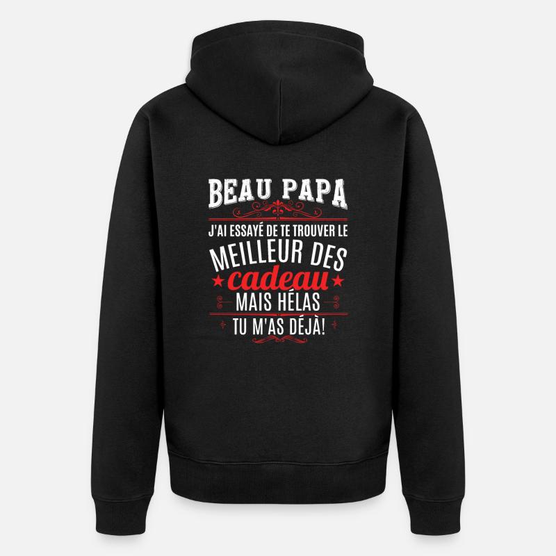 Beau Papa Beau Père - Veste à capuche bio Premium Unisexe - noir