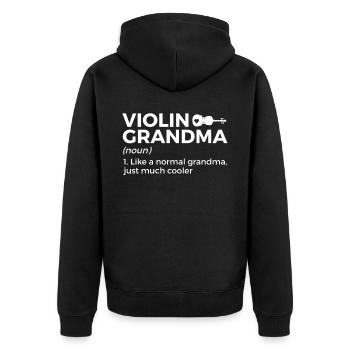 Violine Geige Musiker - Unisex Premium Bio Zip Hoodie - Schwarz - Hinten - Nico (187cm)