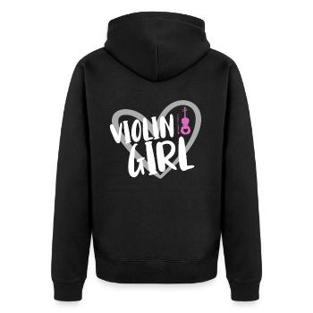 Violine Geige Musiker - Unisex Premium Bio Zip Hoodie - Schwarz - Hinten - Nico (187cm)