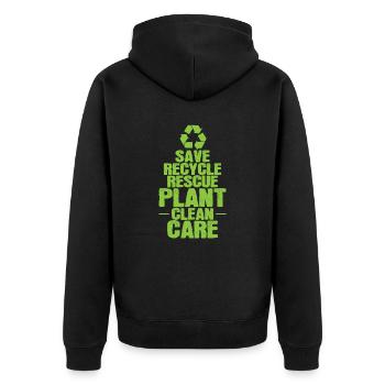 Save Recycle Rescue Plant Clean Care - Veste à capuche bio Premium Unisexe - noir - Dos - Nico (187cm)