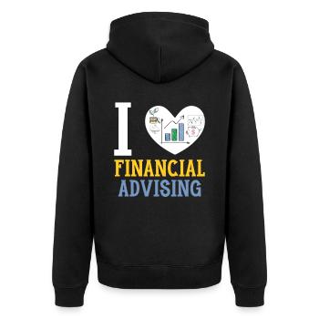 J’aime conseiller financier Gestionnaire financier - Veste à capuche bio Premium Unisexe - noir - Dos - Nico (187cm)