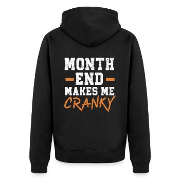 Das Monatsende macht mich zum verrückten Job Finanzmanager - Unisex Premium Bio Zip Hoodie - Schwarz - Hinten - Nico (187cm)