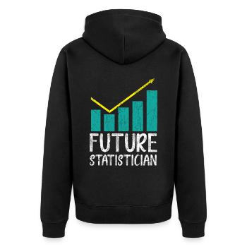 Statistiques de l’emploi de l’analyste de données du futur statisticien - Veste à capuche bio Premium Unisexe - noir - Dos - Nico (187cm)