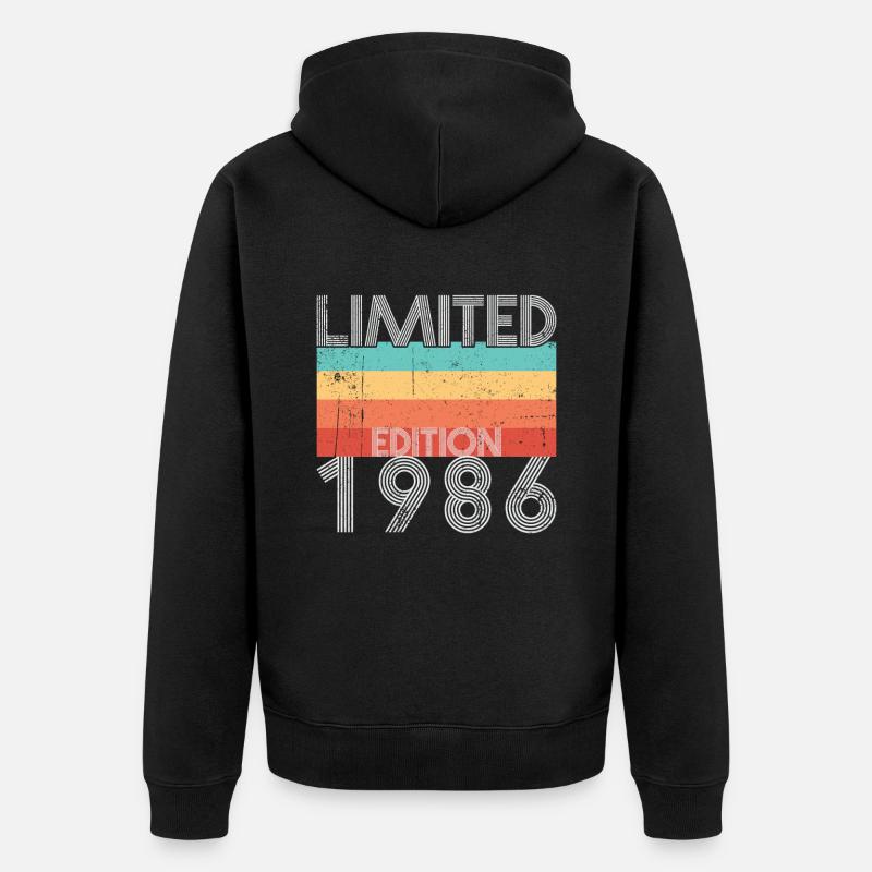 Edition Limitée Rétro 1986 - Veste à capuche bio Premium Unisexe - noir