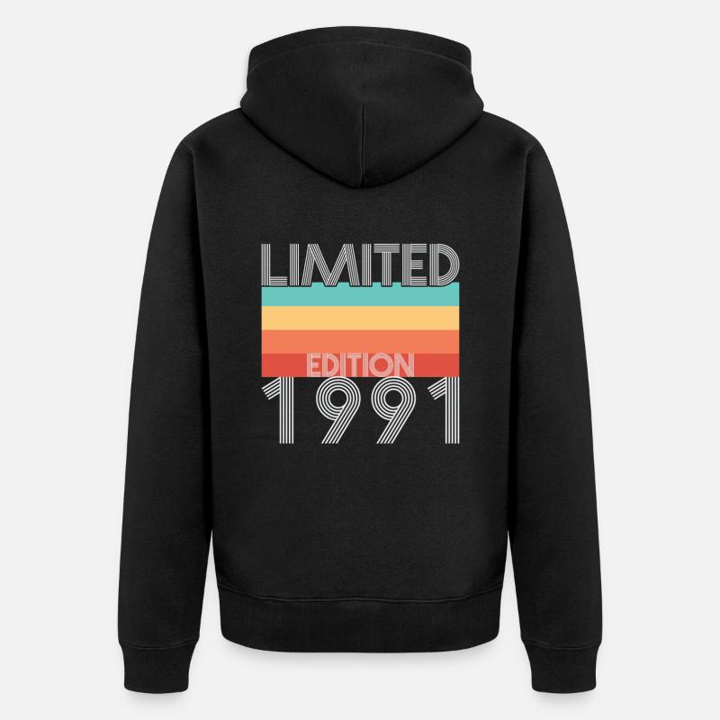 Edition Limitée Rétro 1991 - Veste à capuche bio Premium Unisexe - noir