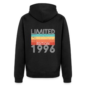Edition Limitée Rétro 1996 - Veste à capuche bio Premium Unisexe - noir - Dos - Nico (187cm)