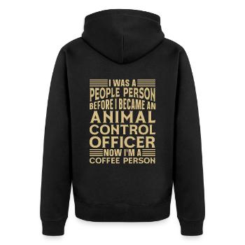 Animal Officer I Was A People Dog Catcher Officer - Veste à capuche bio Premium Unisexe - noir - Dos - Nico (187cm)