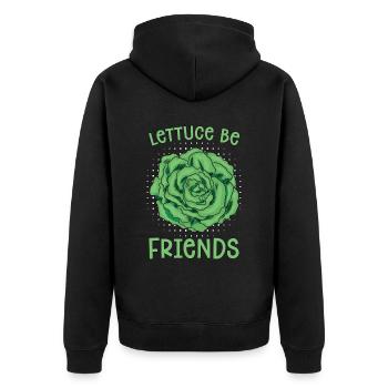 Chef végétalien Laitue Soyez amis Véganisme Chefs végétaliens - Veste à capuche bio Premium Unisexe - noir - Dos - Nico (187cm)