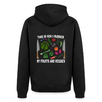 Chef végétalien C’est comme ça que j’assassine les chefs à base de plantes - Veste à capuche bio Premium Unisexe - noir - Dos - Nico (187cm)
