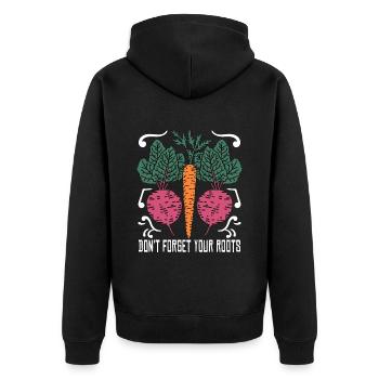 Chef végétalien N’oubliez pas vos légumes Chef végétalien - Veste à capuche bio Premium Unisexe - noir - Dos - Nico (187cm)