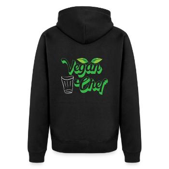 Chef végétalien Cuisine à base de plantes Légumes Chefs végétaliens - Veste à capuche bio Premium Unisexe - noir - Dos - Nico (187cm)