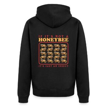 Imker Bienenzucht Bienenzüchter Bienen Geschenk - Unisex Premium Bio Zip Hoodie - Schwarz - Hinten - Nico (187cm)