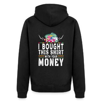 Casino Gambling Slot Machine Card Game - Unisex Premium Organic Zip Hoodie - black - Back - Nico (187cm)
